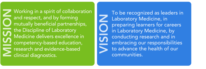 Mission and Vision graphic for Laboratory Medicine
